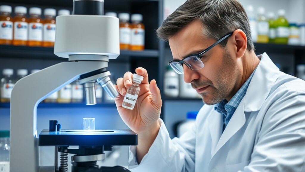 Research peptides purity verification in scientific study in United States