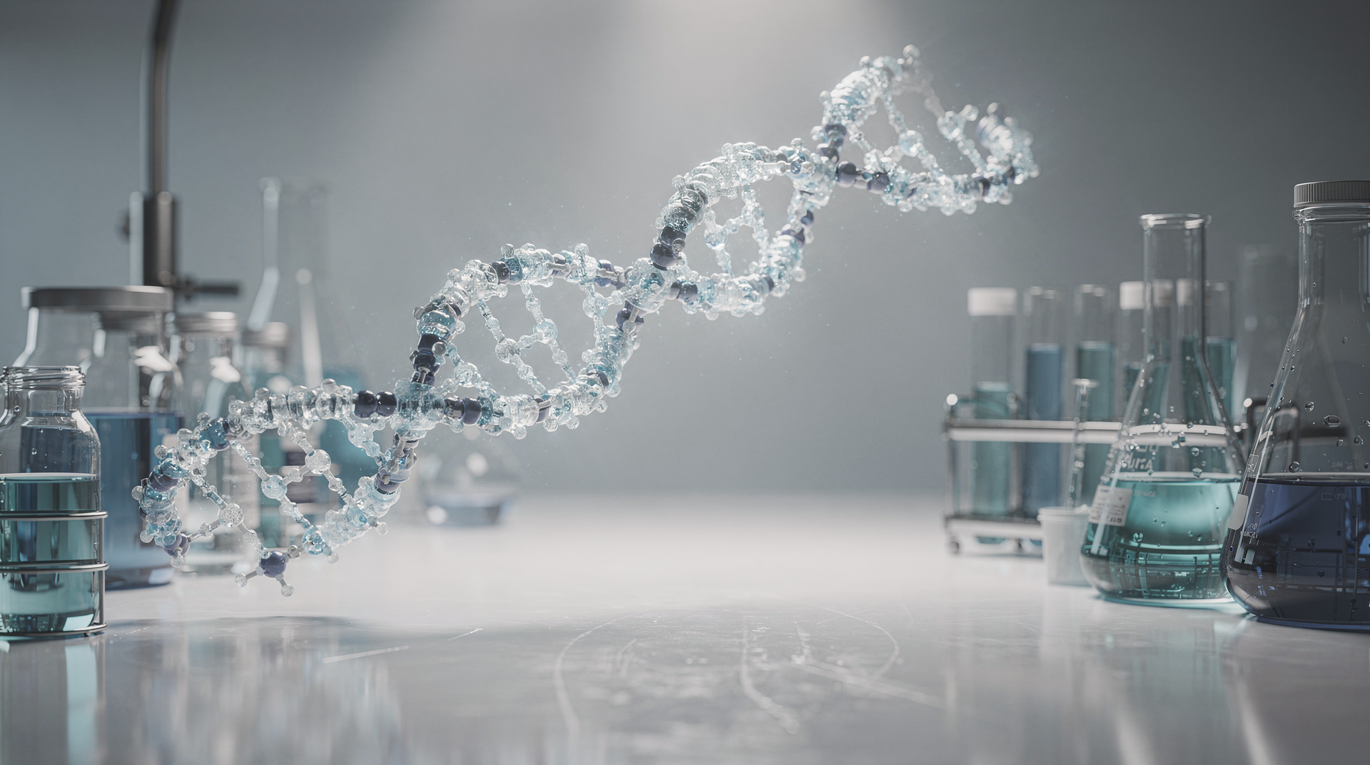 BPC-157 research peptide — molecular structure and laboratory imagery